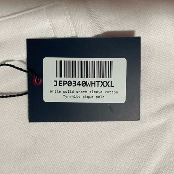 Charles Tyrwhitt White Polo Shirt Men’s 2XL Cotton Short Sleeve NWT Classic Fit - Picture 3 of 5